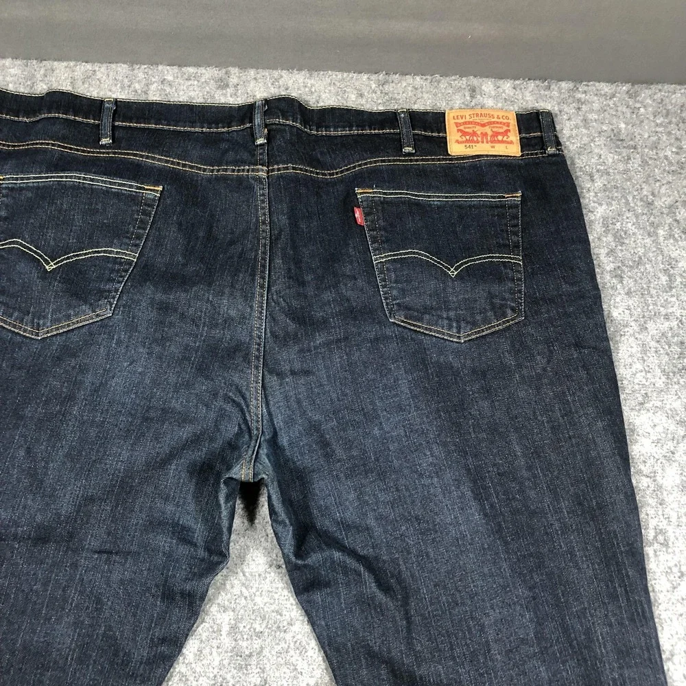 Levis 541 Jeans Mens 54x25 Blue Athletic Tapered Dark Wash Denim Big Pants